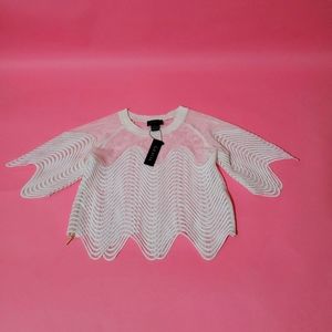 GRACIA mesh white top